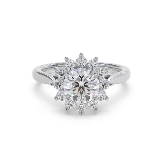 Round Diamond Floral Designer Ring