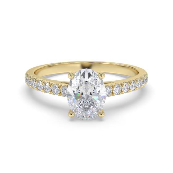 Oval Diamond Shoulder Set Ring