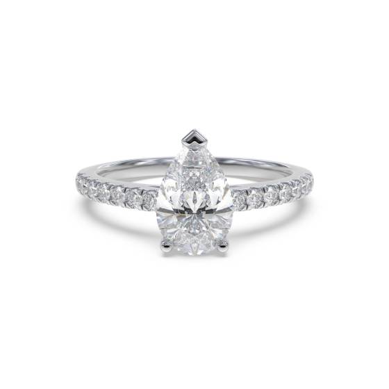 Pear Diamond Shoulder Set Ring