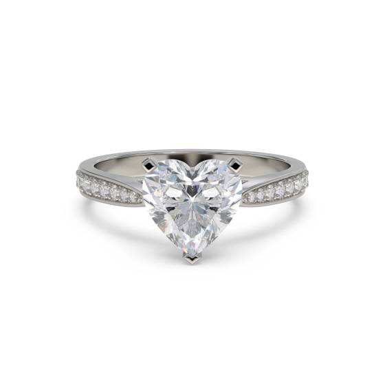 Modern Heart Diamond Shoulder Set Ring