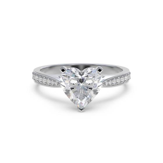 Modern Heart Diamond Shoulder Set Ring