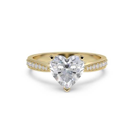 Modern Heart Diamond Shoulder Set Ring