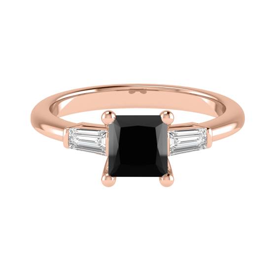 Princess Black Diamond Trilogy Ring