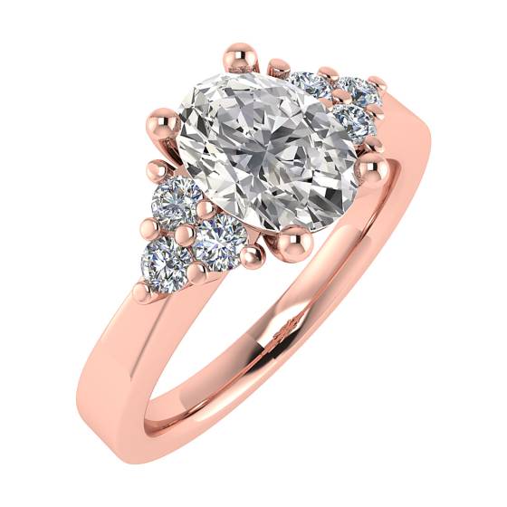 Oval Diamond Shoulder Set Ring