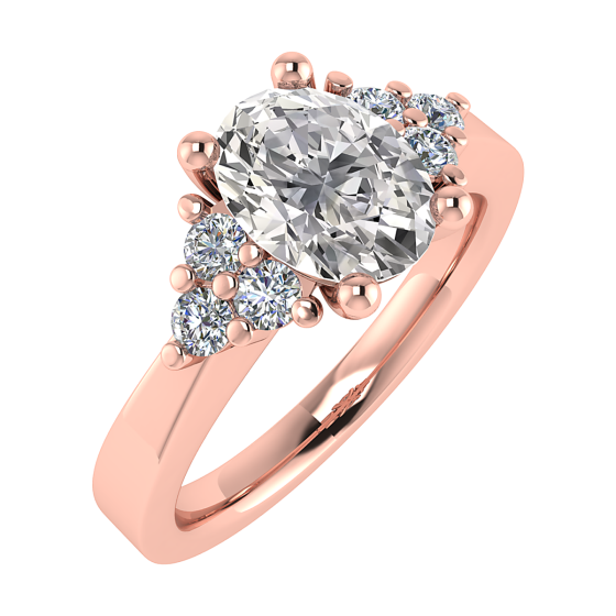 Oval Diamond Shoulder Set Ring