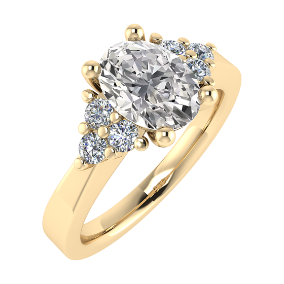 Oval Diamond Shoulder Set Ring