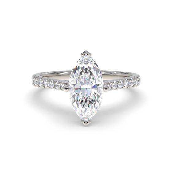 Marquise Diamond Shoulder Set Ring