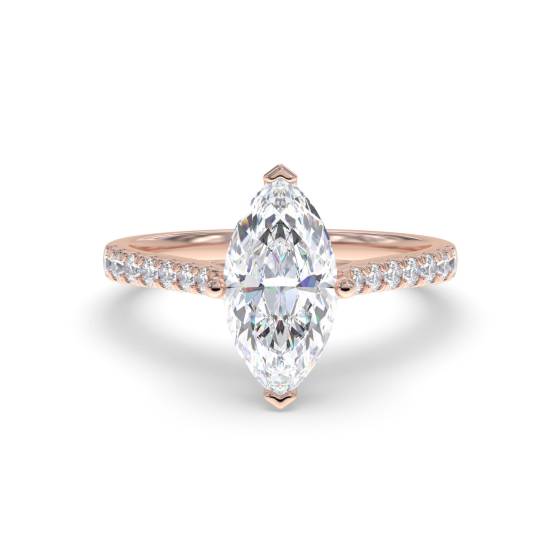 Marquise Diamond Shoulder Set Ring