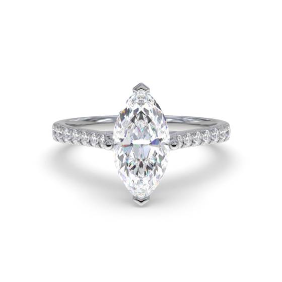 Marquise Diamond Shoulder Set Ring