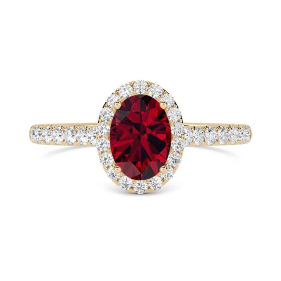 Ruby and Diamond Halo Ring