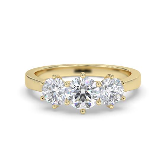 Elegant Round Diamond Trilogy Ring