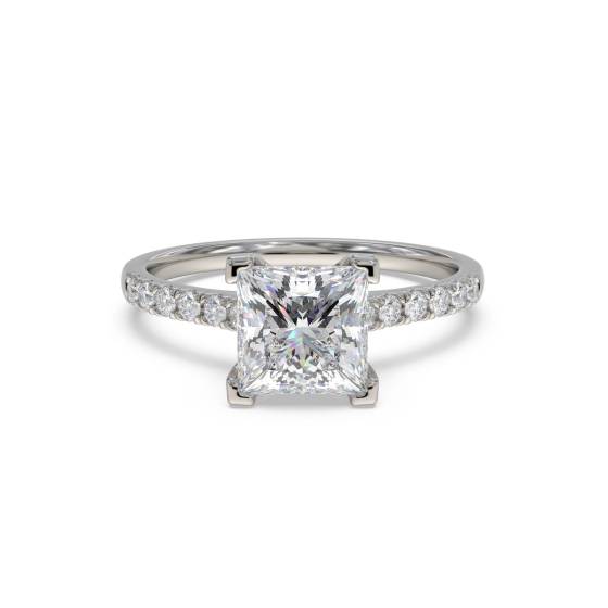 Princess Diamond Shoulder Set Ring