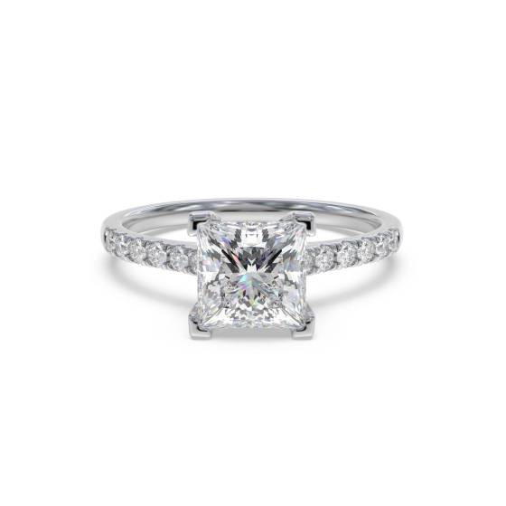 Princess Diamond Shoulder Set Ring
