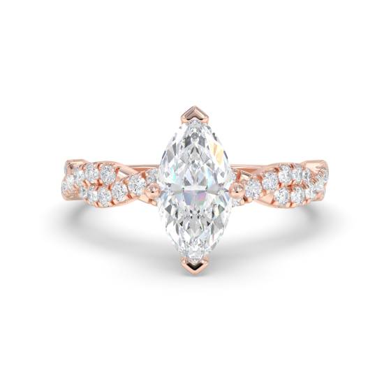 Infinity Twist Marquise Diamond Vintage Engagement Ring