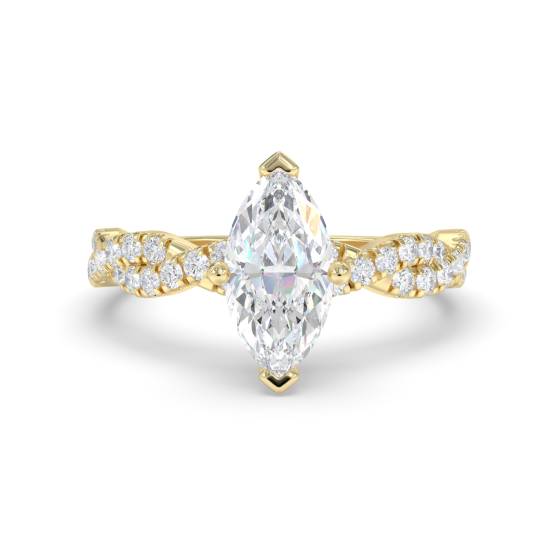 Infinity Twist Marquise Diamond Vintage Engagement Ring