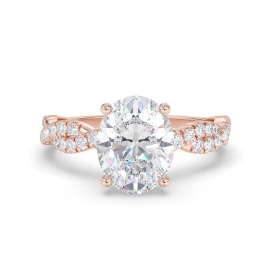 Infinity Twist Oval Diamond Vintage Engagement Ring