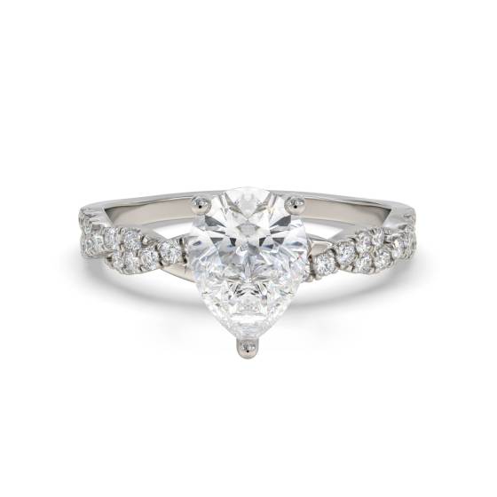 Infinity Twist Pear Diamond Vintage Engagement Ring