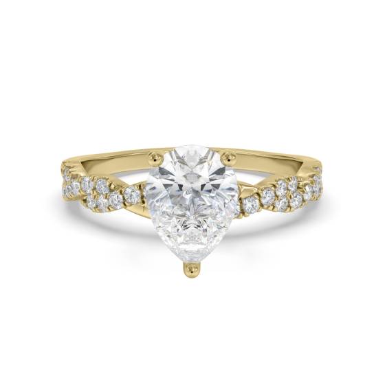 Infinity Twist Pear Diamond Vintage Engagement Ring