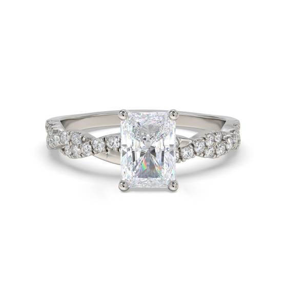 Infinity Twist Radiant Diamond Vintage Engagement Ring