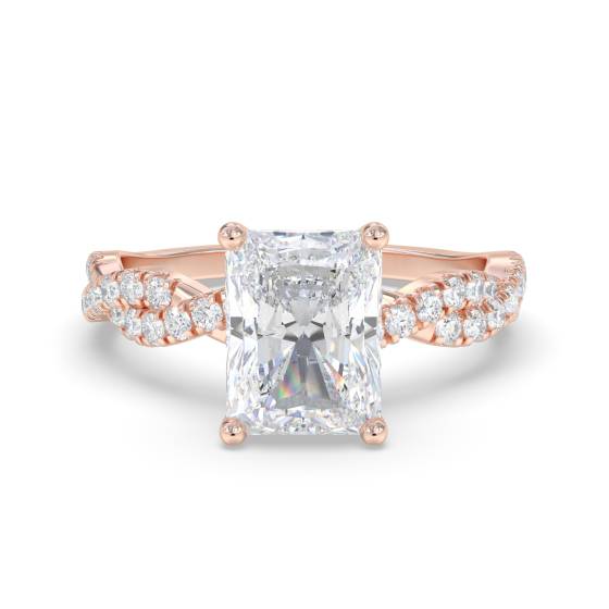 Infinity Twist Radiant Diamond Vintage Engagement Ring