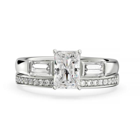 Radiant Diamond Trilogy Bridal Set
