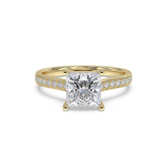 Princess Diamond Shoulder Set Ring