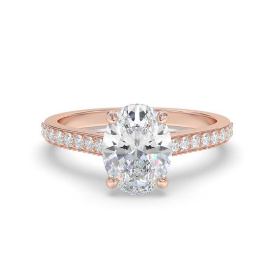 Oval Diamond Shoulder Set Ring