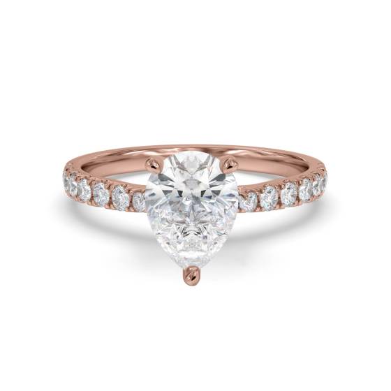 Pear Shoulder Set Diamond Engagement Ring