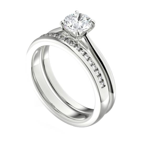 Round Diamond Solitaire Bridal Set