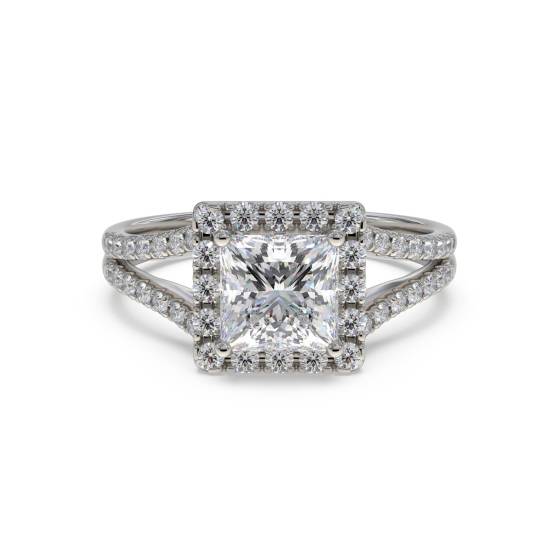 Princess Diamond Single Halo Ring