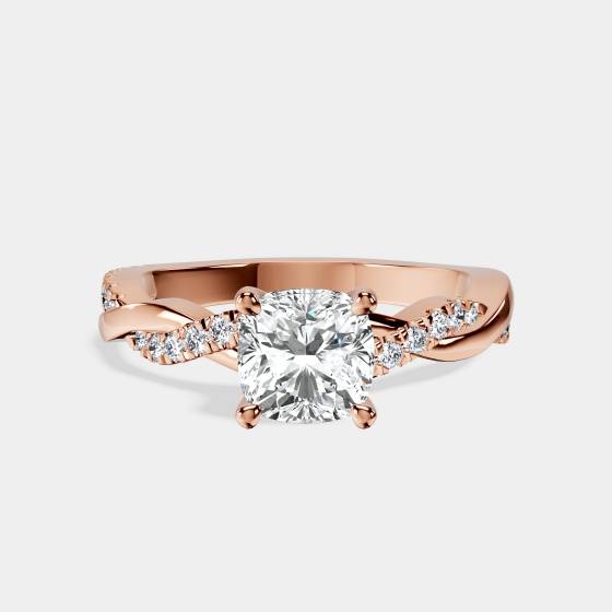 Infinity Twist Cushion Diamond Engagement Ring
