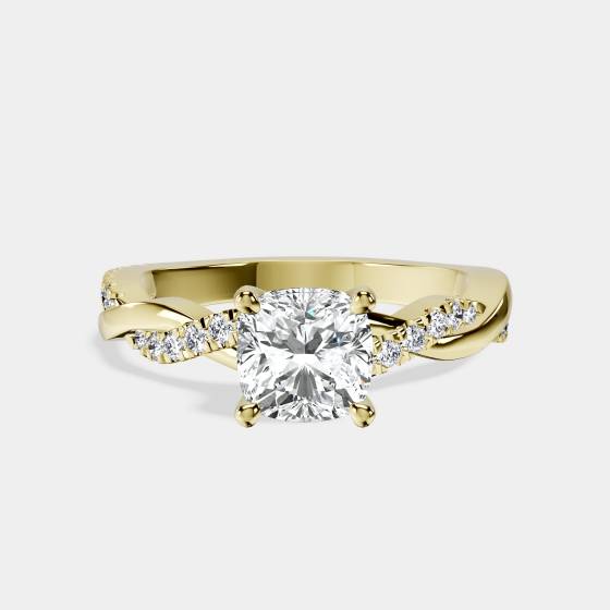 Infinity Twist Cushion Diamond Engagement Ring