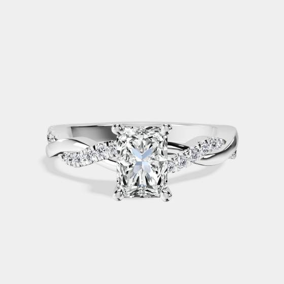 Infinity Twist Radiant Diamond Engagement Ring