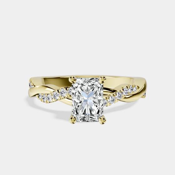 Infinity Twist Radiant Diamond Engagement Ring