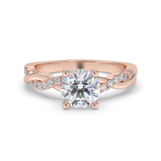 Infinity Twist Round Diamond Engagement Ring