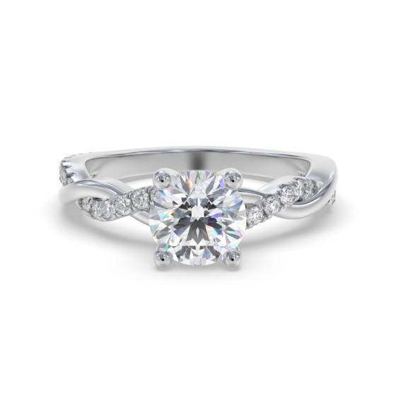 0.50ct Infinity Twist Round Diamond Engagement Ring