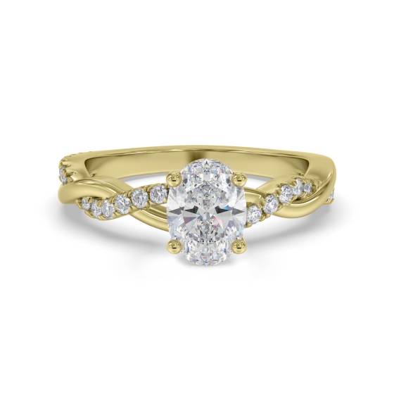 Infinity Twist Oval Diamond Engagement Ring