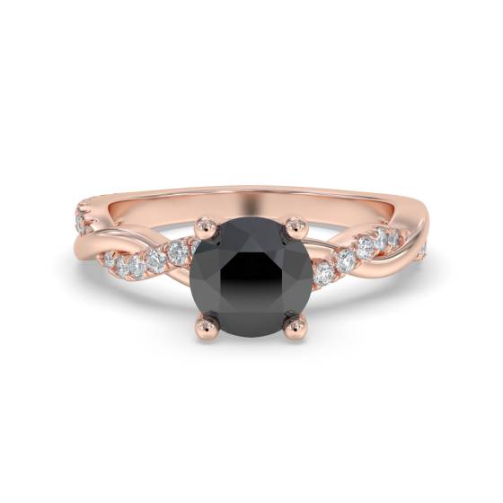 Black Diamond Shoulder Set Ring