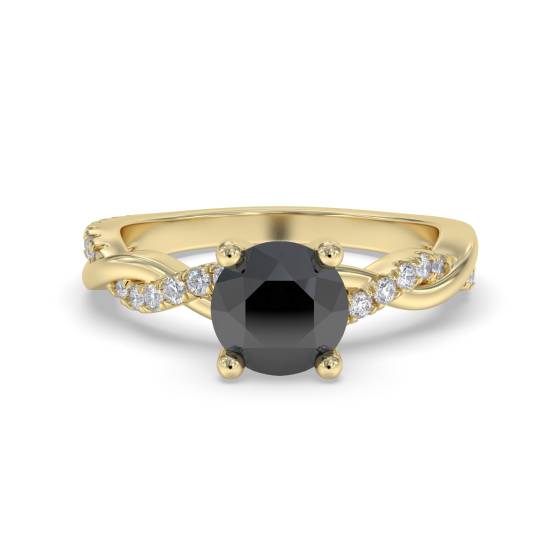Black Diamond Shoulder Set Ring