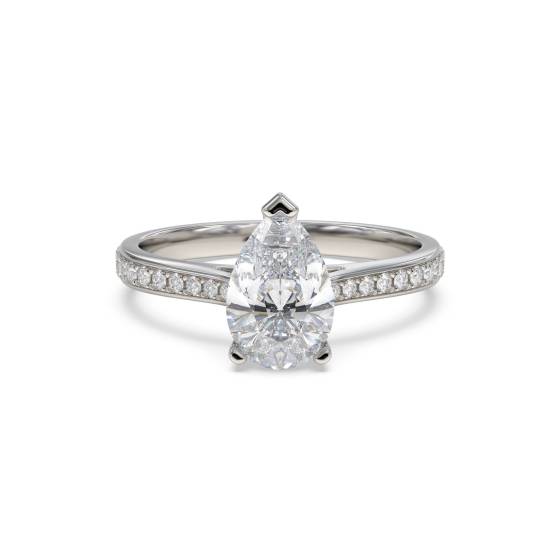 Pear Diamond Shoulder Set Ring