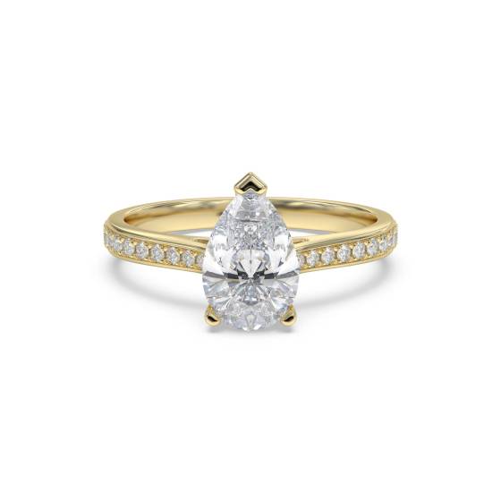 Pear Diamond Shoulder Set Ring