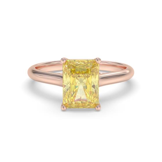Elegant Fancy Yellow Radiant Diamond Engagement Ring