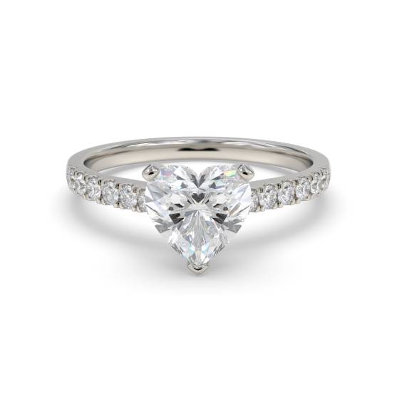 Modern Heart Diamond Shoulder Set Ring