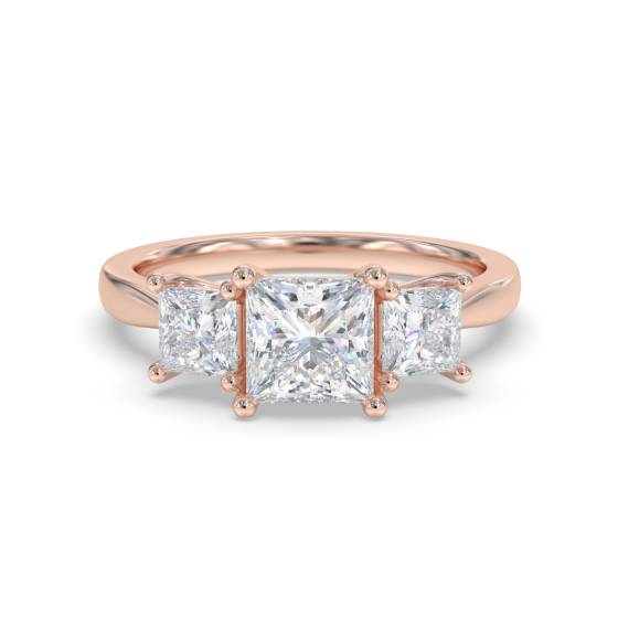 Classic Princess Diamond Trilogy Ring