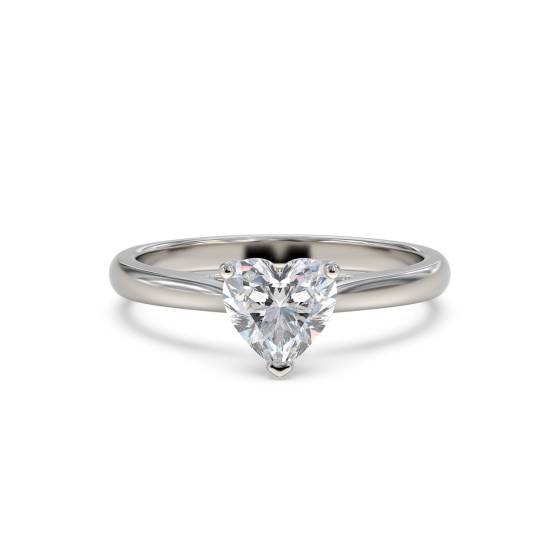 Classic Heart Diamond Engagement Ring
