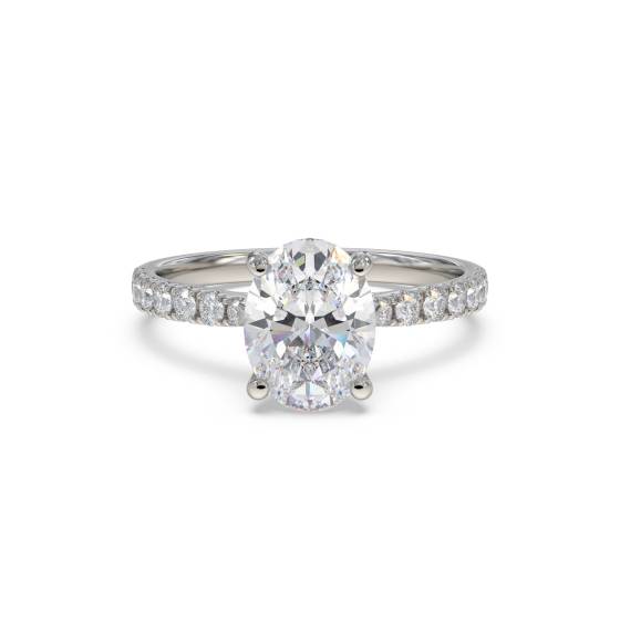 Oval Diamond Shoulder Set Ring