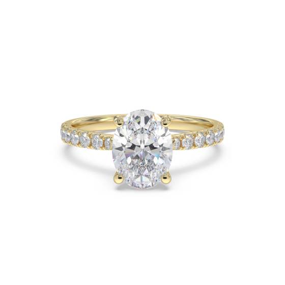 Oval Diamond Shoulder Set Ring