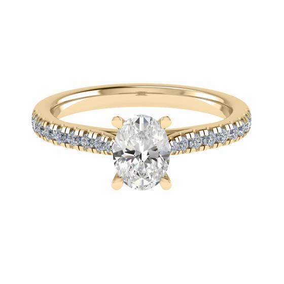 0.50ct Oval Diamond Shoulder Set Ring