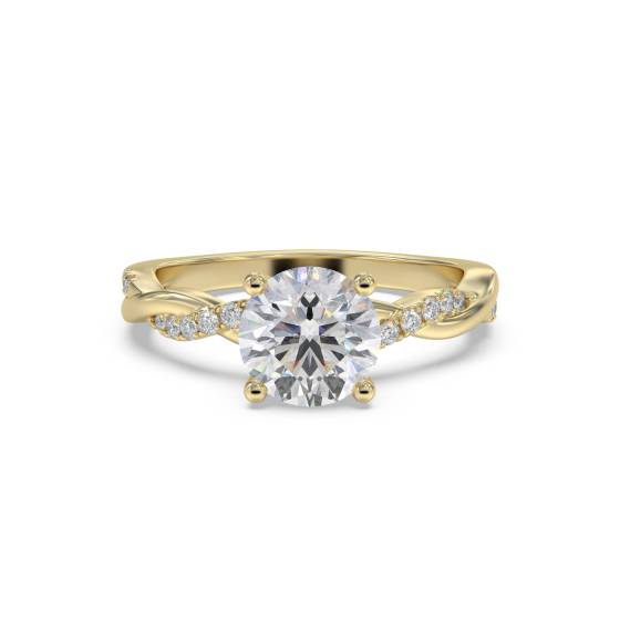Infinity Round Shoulder Set Diamond Engagement Ring