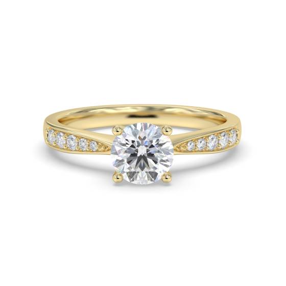 Round Shoulder Set Diamond Engagement Ring